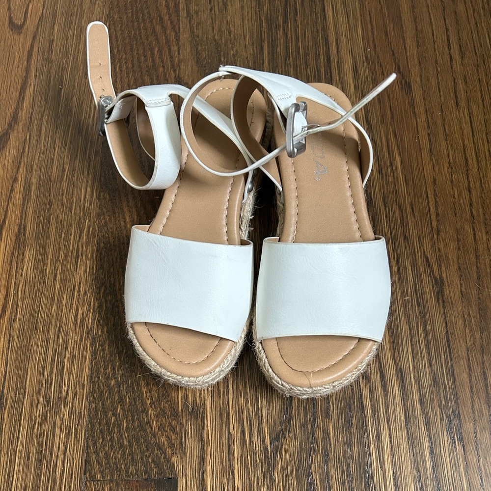 Girls white platform sandals